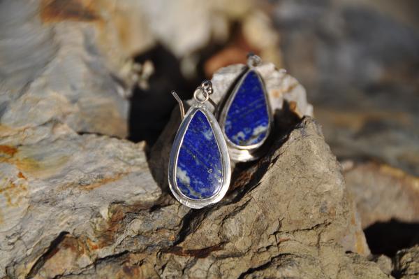 Lapis Teardrop Sterling Silver Earrings picture