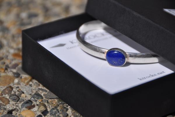 Oval Lapis Sterling Silver Cuff Bracelet picture