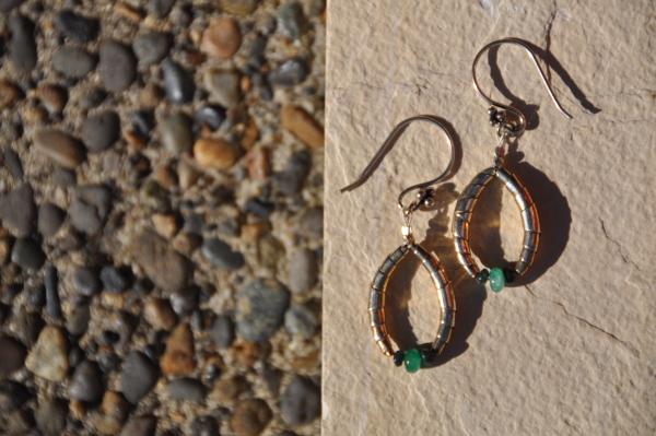 Emerald and Fine Silver Earrings picture