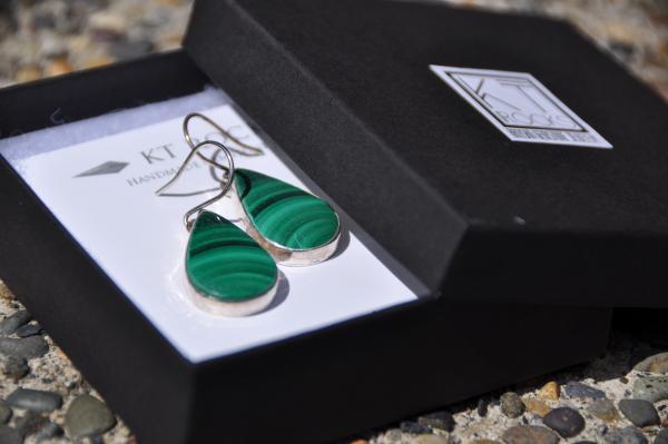 Malachite Teardrop Sterling Silver Earrings picture