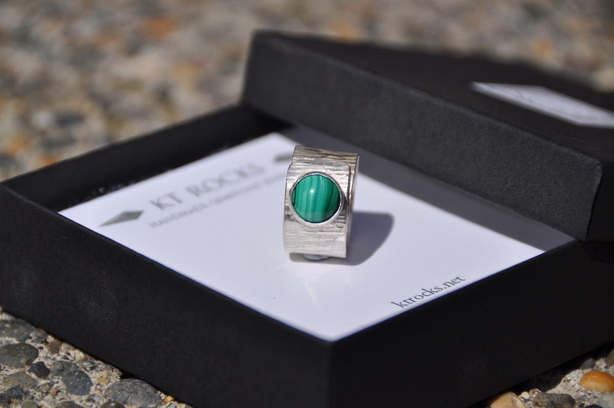 Malachite Sterling Silver Wrap Ring picture