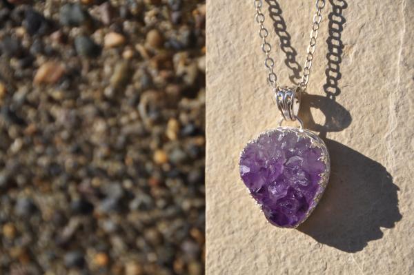 Amethyst Druzy Sterling Silver Pendant picture