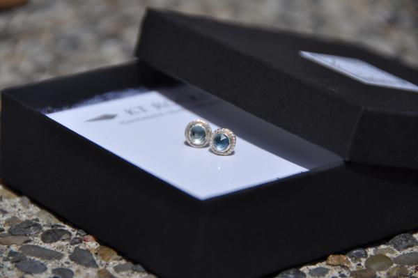 Swiss Blue Topaz Sterling Silver Stud Earrings picture