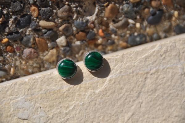 Malachite Sterling Silver Stud Earrings picture