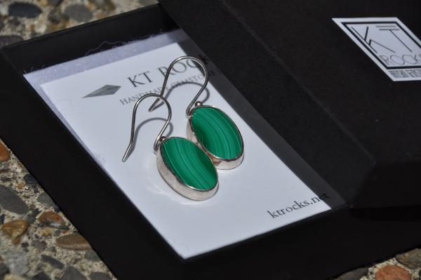 Malachite Oval Sterling Silver Earrings picture