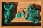 Malachite Oval Sterling Silver Earrings