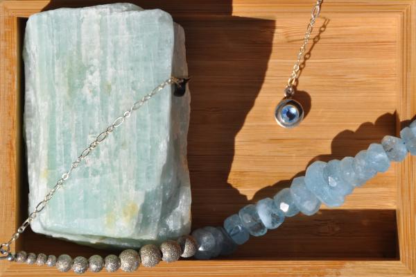 Aquamarine Necklace with Topaz Clasp picture