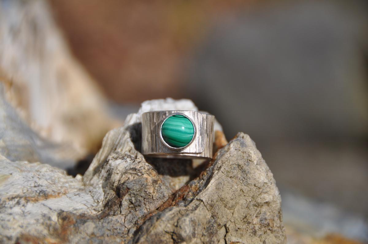 Malachite Sterling Silver Wrap Ring picture