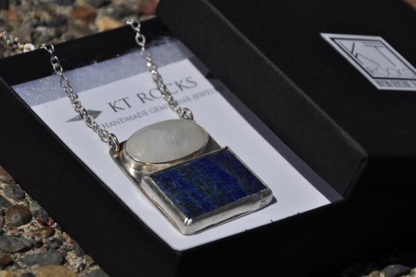 Lapis and Moonstone Sterling Silver Pendant picture