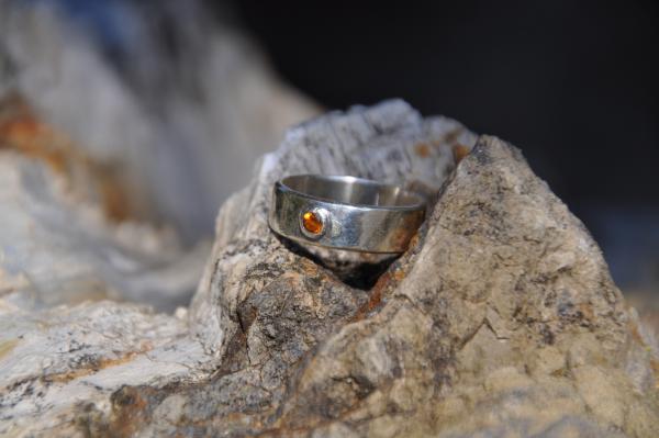 Citrine Birthstone Sterling Silver Octopus Ring picture