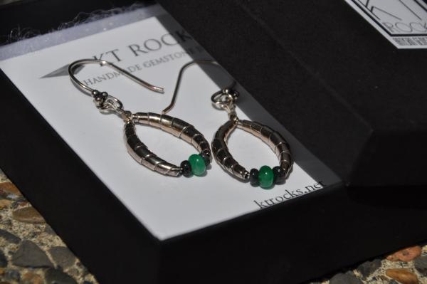 Emerald and Fine Silver Earrings picture