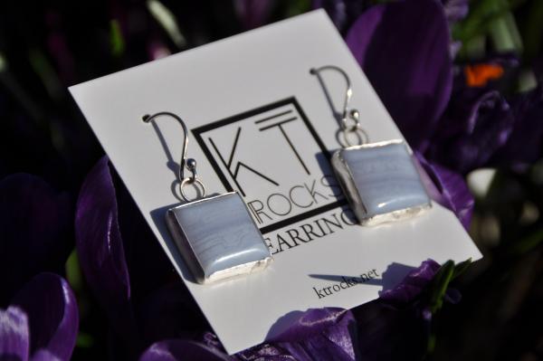 Chalcedony Square Sterling Silver Earrings picture