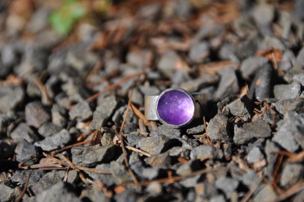 Faceted Amethyst Sterling Silver Ring picture