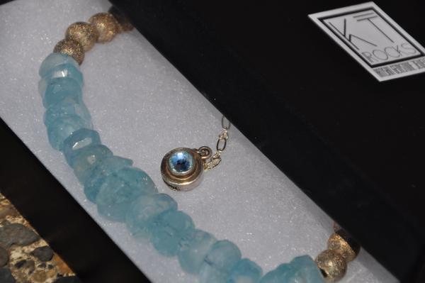 Aquamarine Necklace with Topaz Clasp picture