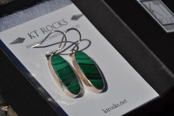 Malachite Oval Sterling Silver Earrings picture