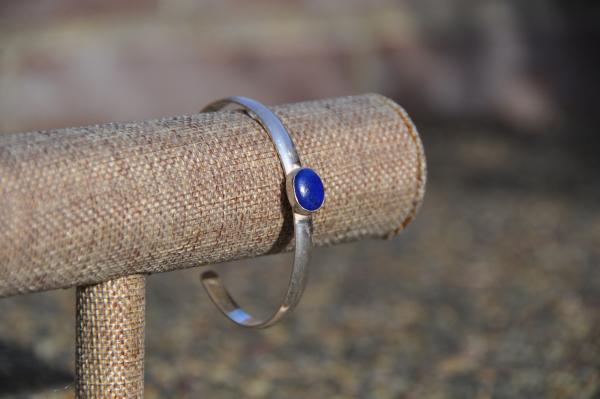 Oval Lapis Sterling Silver Cuff Bracelet picture