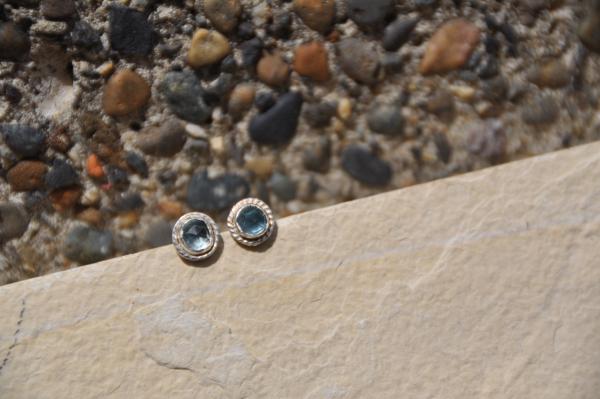 Swiss Blue Topaz Sterling Silver Stud Earrings picture