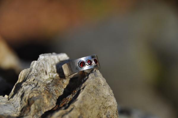 Garnet Octopus Sterling Silver Ring picture