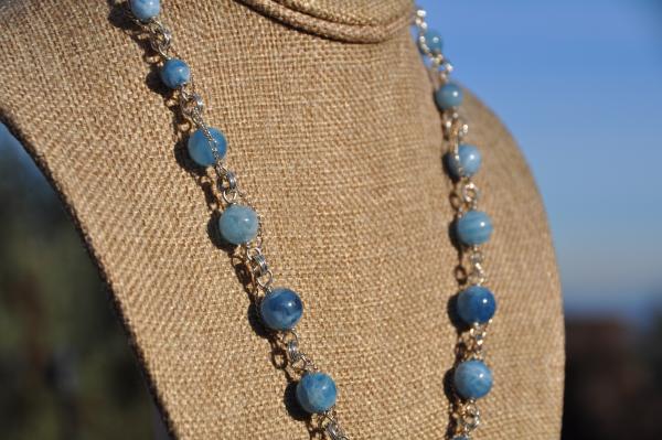 16-20" Adjustable Aquamarine Beaded Necklace picture