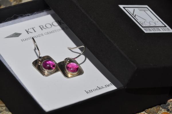 Pink Sapphire Sterling Silver Earrings picture