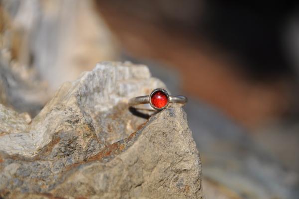 Garnet Sterling Silver Stackable Ring picture