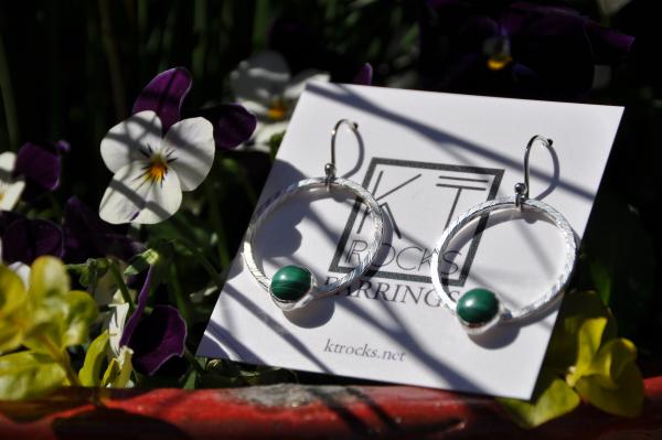 Malachite Sterling Silver Loop Earrings picture