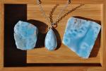 Larimar Teardrop Sterling Silver Pendant