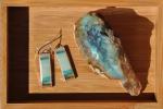 Opal Rectangle Sterling Silver Earrings