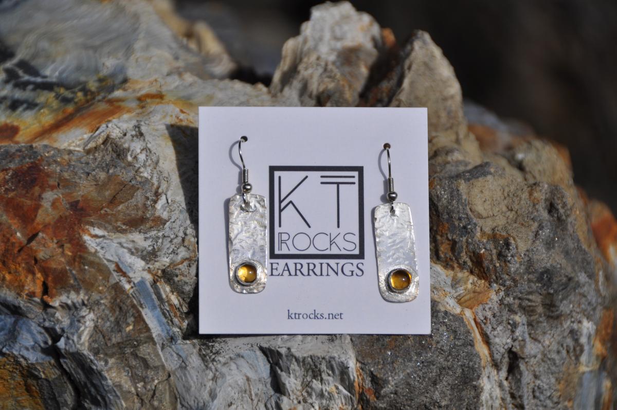 Citrine Sterling Silver Dangle Earrings picture