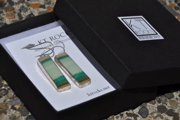 Opal Rectangle Sterling Silver Earrings picture