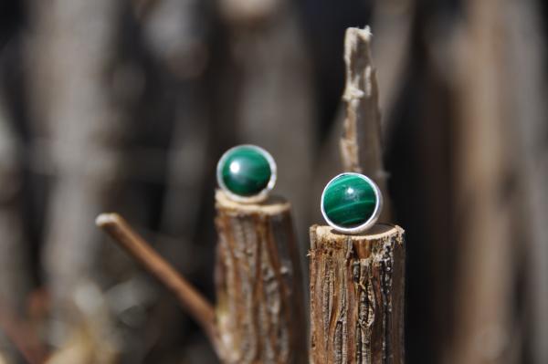 Malachite Sterling Silver Stud Earrings picture