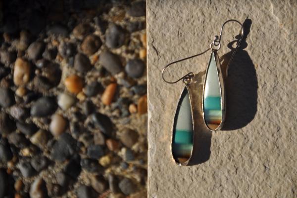 Opal Teardrop Sterling Silver Earrings picture