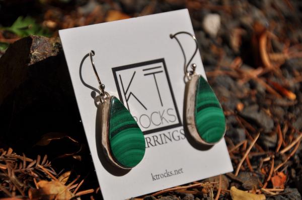 Malachite Teardrop Sterling Silver Earrings picture