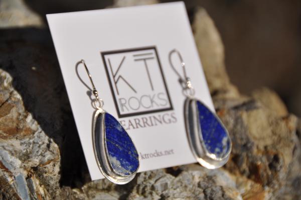 Lapis Teardrop Sterling Silver Earrings picture