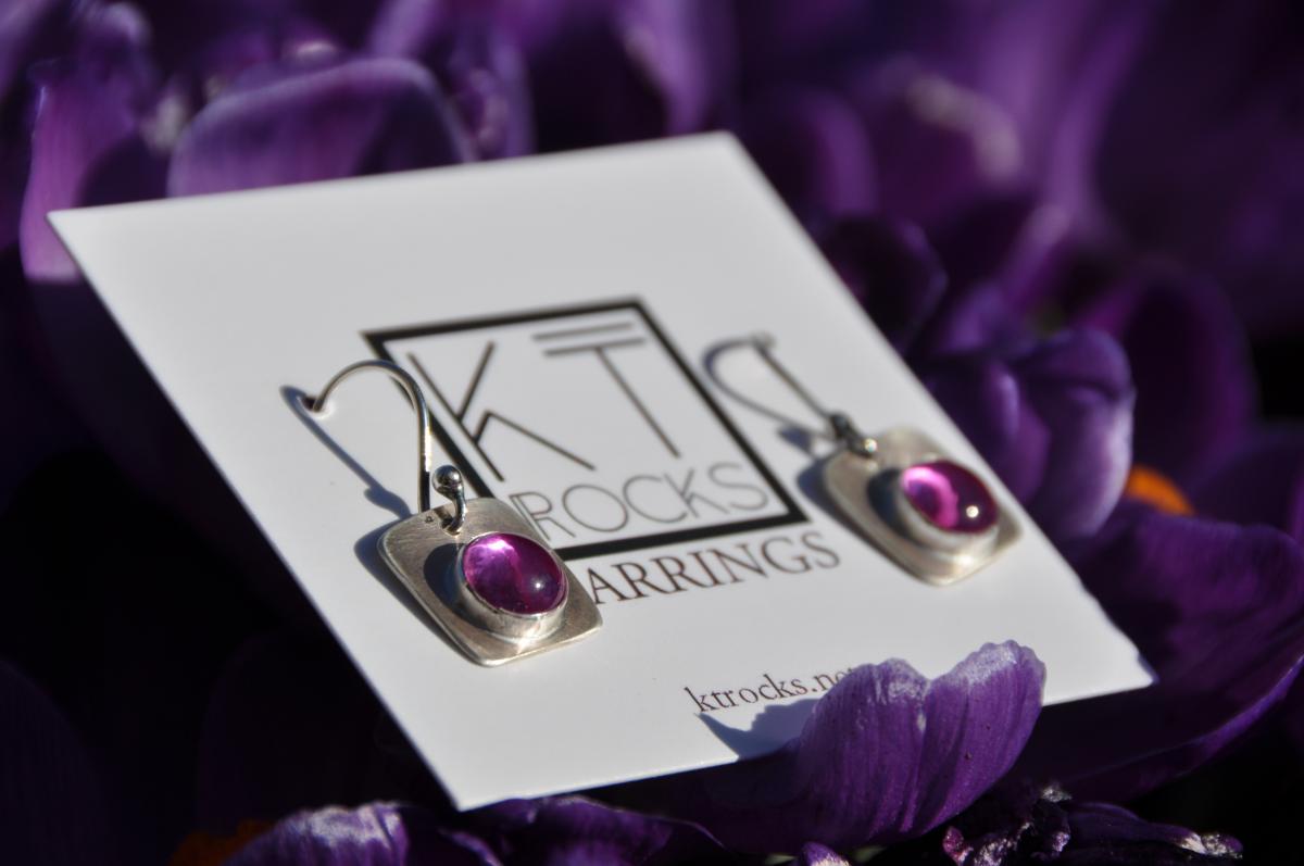 Pink Sapphire Sterling Silver Earrings picture