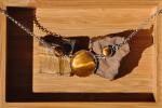 Tiger Eye 3 Stone Pendant Necklace