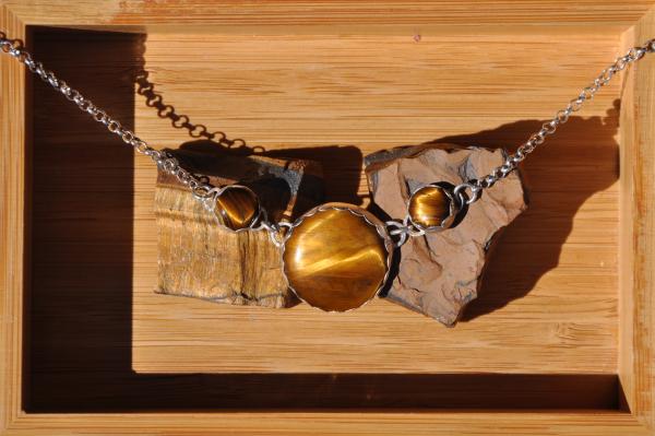 Tiger Eye 3 Stone Pendant Necklace picture