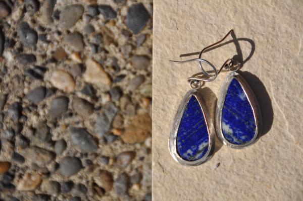 Lapis Teardrop Sterling Silver Earrings picture