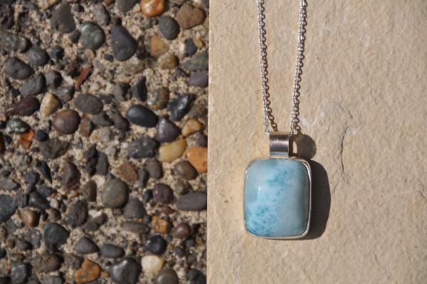 Larimar Rectangle Sterling Silver Pendant picture