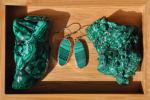 Malachite Oval Sterling Silver Earrings