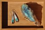 Opal Teardrop Sterling Silver Earrings