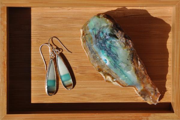 Opal Teardrop Sterling Silver Earrings