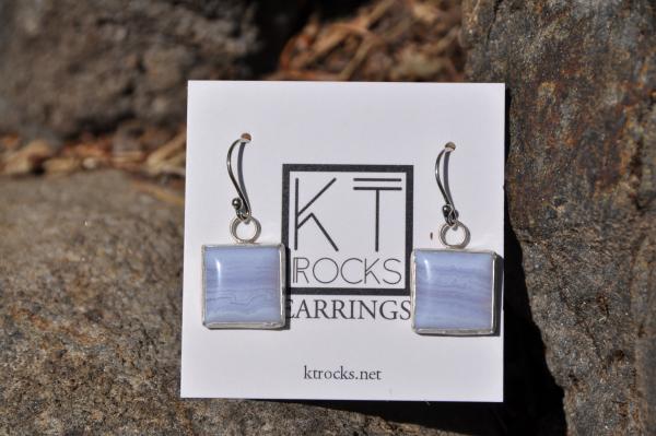 Chalcedony Square Sterling Silver Earrings picture