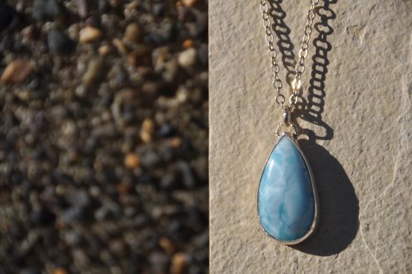 Larimar Teardrop Sterling Silver Pendant picture