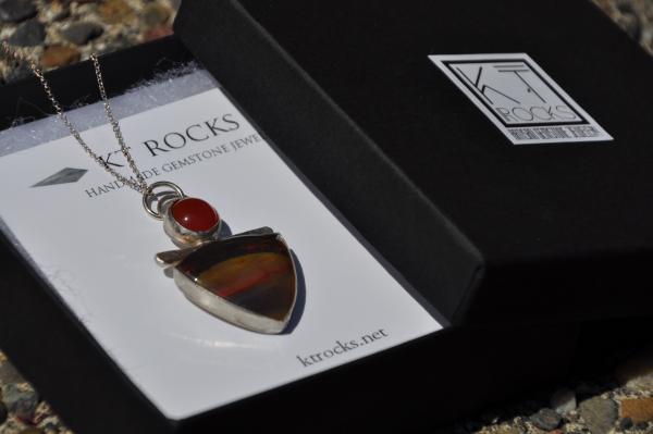 Carnelian and Petrified Wood Pendant picture