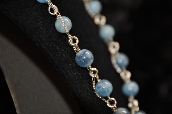 16-20" Adjustable Aquamarine Beaded Necklace picture