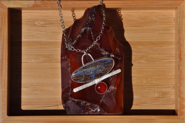 Carnelian and Boulder Opal Sterling Silver Pendant picture