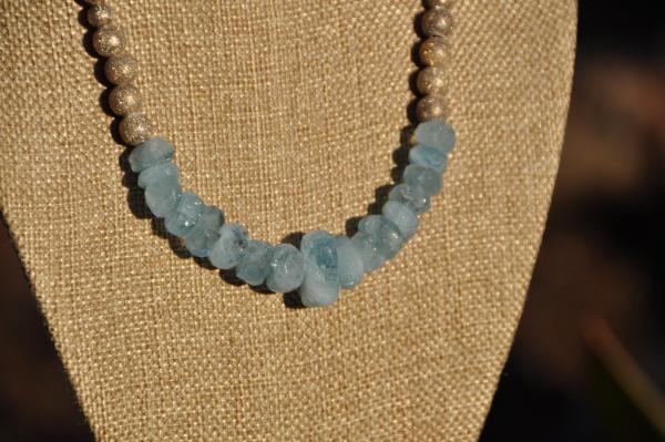 Aquamarine Necklace with Topaz Clasp picture