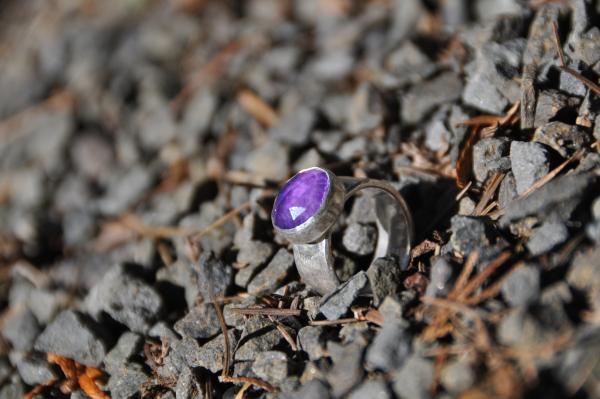 Faceted Amethyst Sterling Silver Ring picture