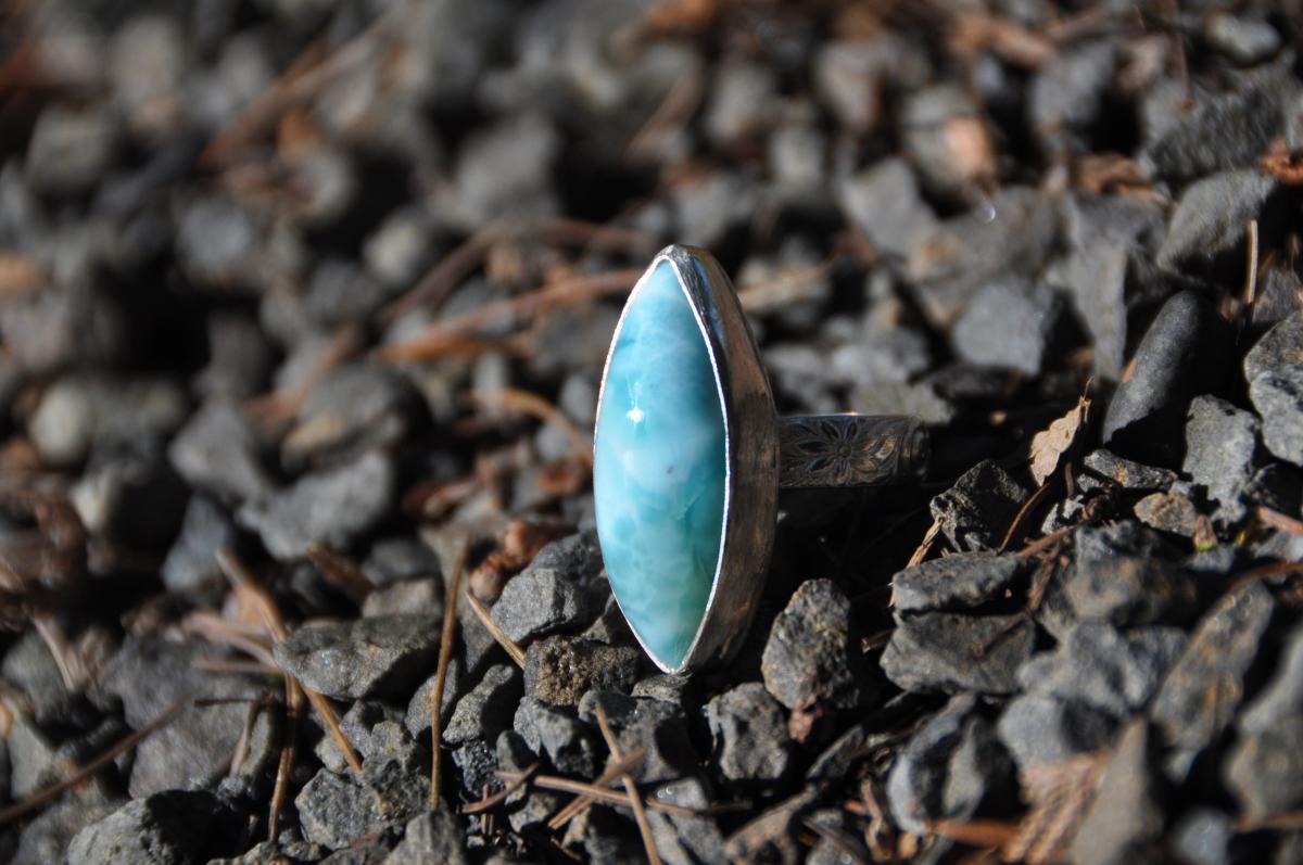 Larimar Marquise Sterling Silver Ring picture